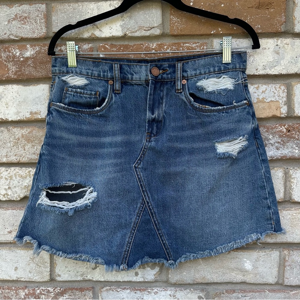 BlankNYC Distressed Jean Mini-Skirt